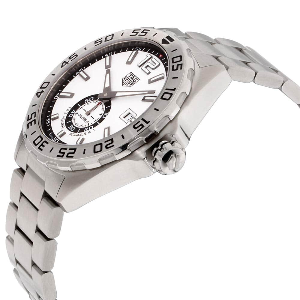 Tag Heuer Formula 1 Calibre 6 Automatic White Dial Silver Steel Strap Watch for Men - WAZ2013.BA0842