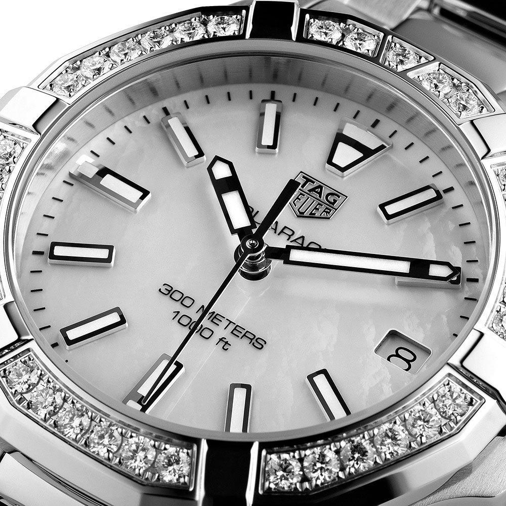 Tag Heuer Aquaracer Diamonds White Dial Two Tone Steel Strap Watch for Women - WAY131F.BA0914