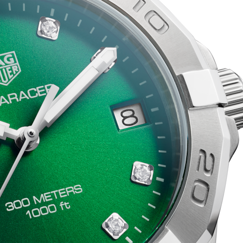 Tag Heuer Aquaracer Diamonds Emerald Green Dial Watch for Women - WBD1316.BA0740