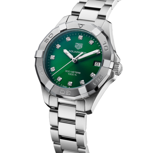 Tag Heuer Aquaracer Diamonds Emerald Green Dial Watch for Women - WBD1316.BA0740