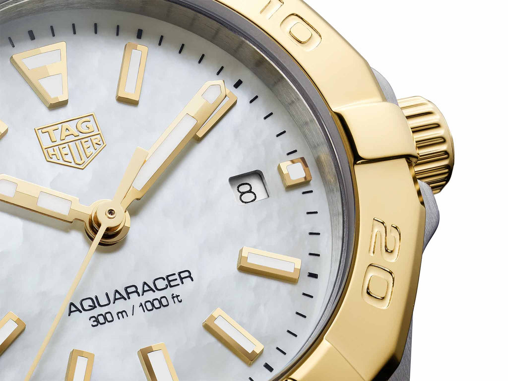 Tag Heuer Aquaracer Mother of Pearl Dial Two Tone Steel Strap Watch for Men - WBD1420.BB0321