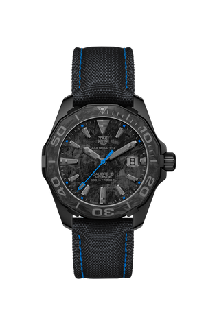 Tag Heuer Aquaracer Calibre 5 Black Nylon Strap Carbon Dial Watch for Men -  WBD218C.FC6447