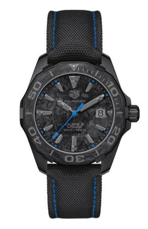 Tag Heuer Aquaracer Calibre 5 Black Nylon Strap Carbon Dial Watch for Men -  WBD218C.FC6447