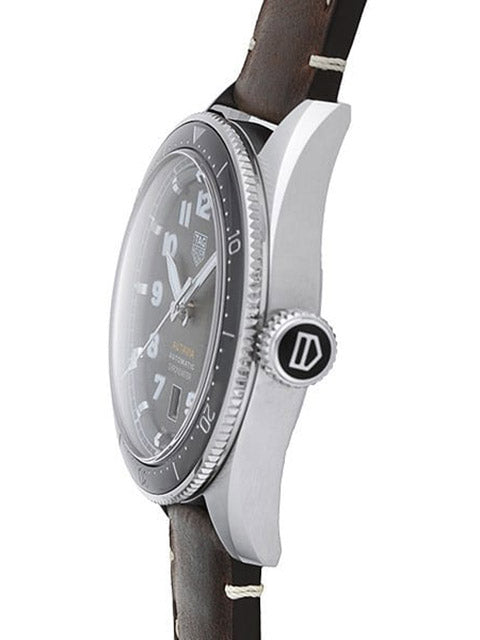 Tag Heuer Autavia Automatic Grey Dial Brown Leather Strap Watch for Men - WBE5114.FC8266