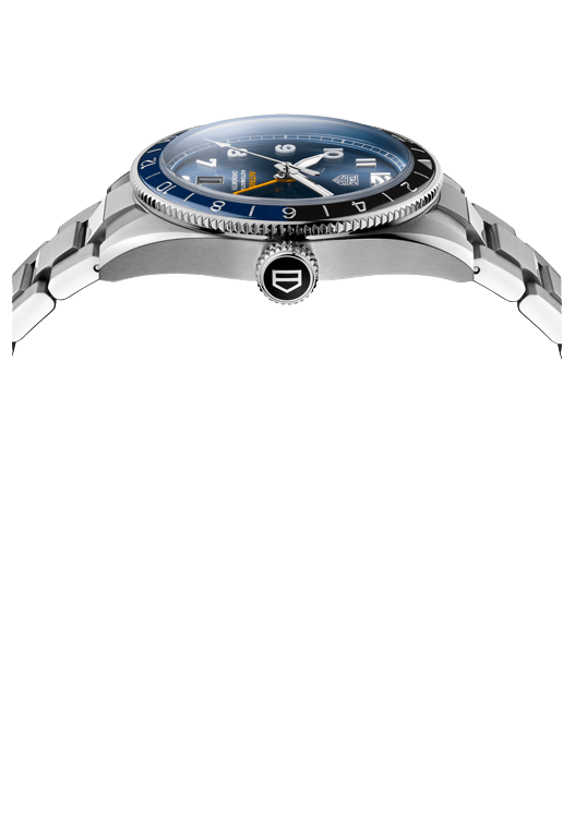 Tag Heuer Autavia Cosc GMT Automatic Blue Dial Silver Steel Strap Watch for Men - WBE511A.BA0650