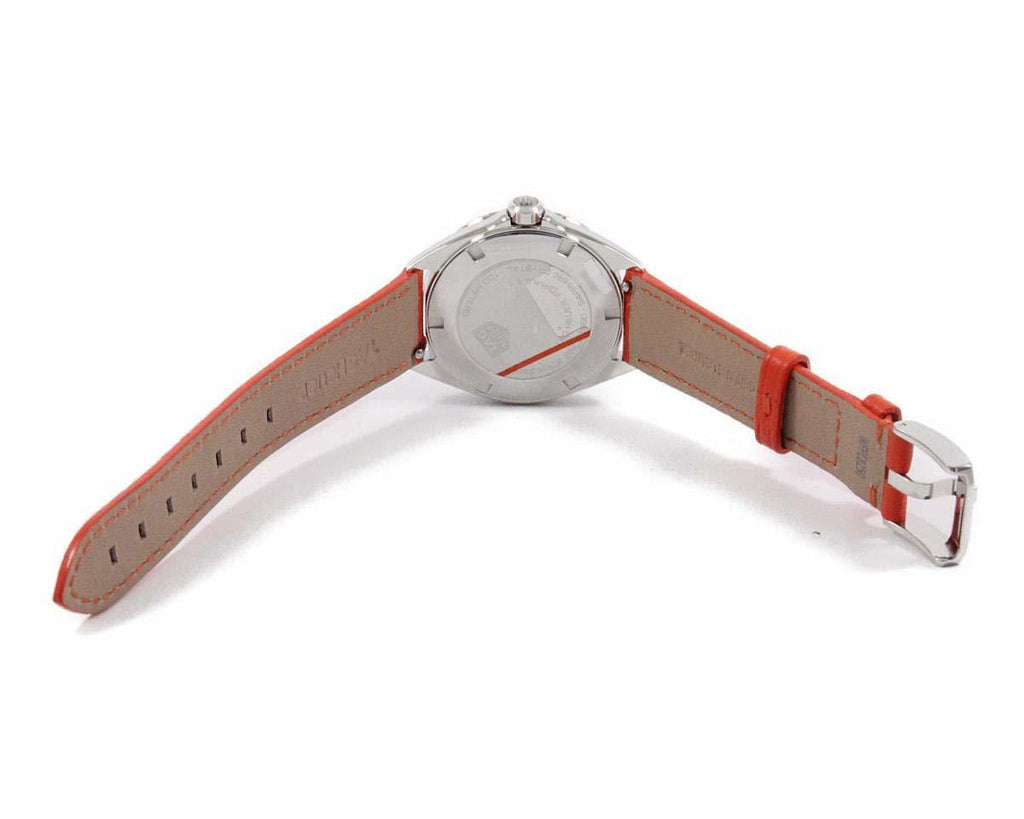 Tag Heuer Formula 1 Quartz Diamonds Mother of Pearl Dial Orange Leather Strap Watch for Women - WBJ131A.FC8250