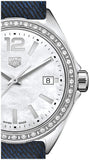 Tag Heuer Formula 1 Quartz Diamonds Mother of Pearl Dial Blue Leather Strap Watch for Women - WBJ131A.FC8251