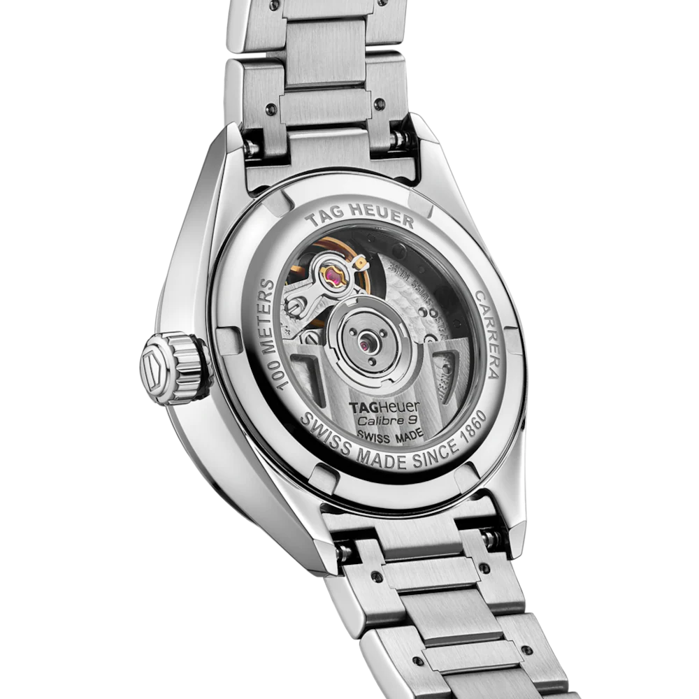 Tag Heuer Carrera Date Diamonds Mother of Pearl Dial Silver Steel Strap Watch for Women - WBN2414.BA0621