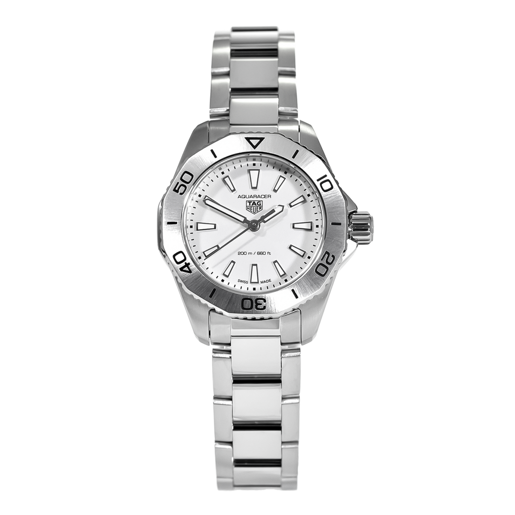 Tag Heuer Aquaracer Professional 200 Quartz White Dial Silver Steel Strap Watch for Women - WBP1411.BA0622