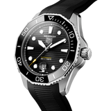 Tag Heuer Aquaracer Professional 300 Automatic Black Dial Black Rubber Strap Watch for Men - WBP201A.FT6197