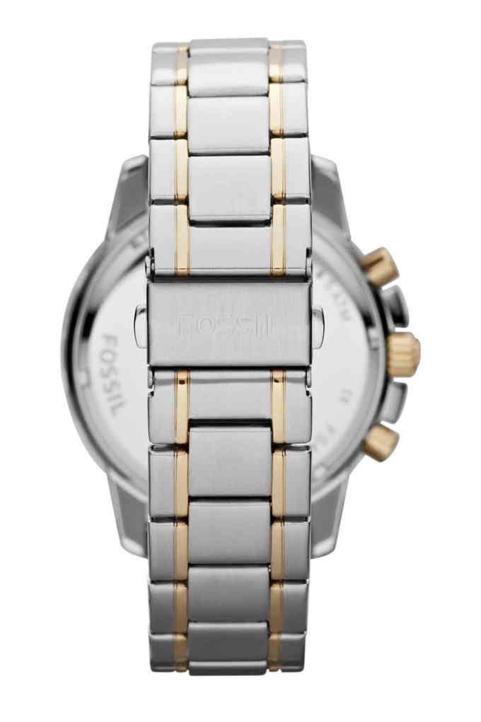 Fossil Dean Chronograph White Dial Silver Steel Strap Watch for Men - FS4795