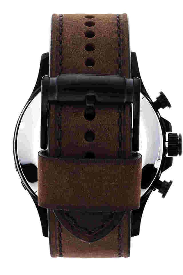 Fossil Nate Chronograph Brown Dial Brown Leather Strap Watch for Men - JR1487