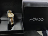 Movado Museum Classic Diamonds Mother of Pearl Dial Two Tone Steel Strap Watch For Women - 0606613