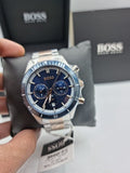 Hugo Boss Ikon Blue Dial Silver Steel Strap Watch for Men - 1512963