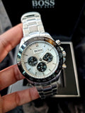 Hugo Boss Ikon White Dial Silver Steel Strap Watch for Men - 1512964