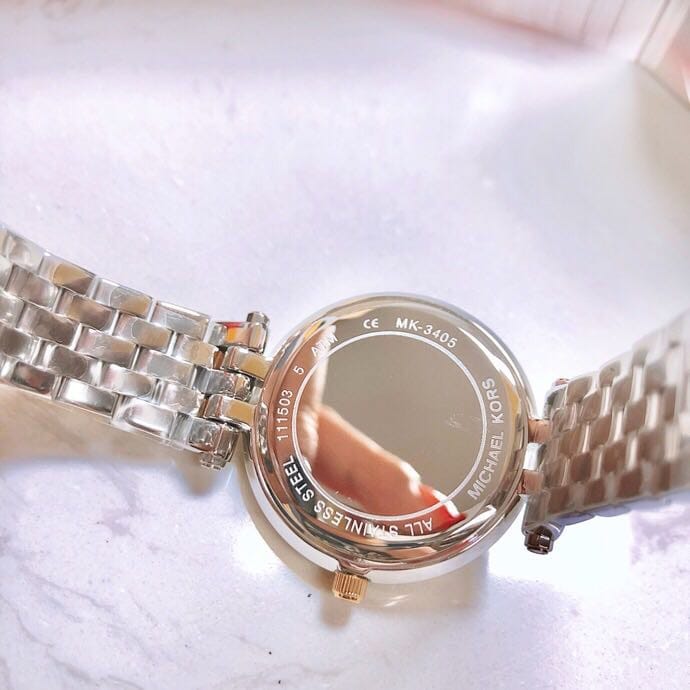 Michael Kors Darci Silver Dial Two Tone Steel Strap Watch for Women - MK3405