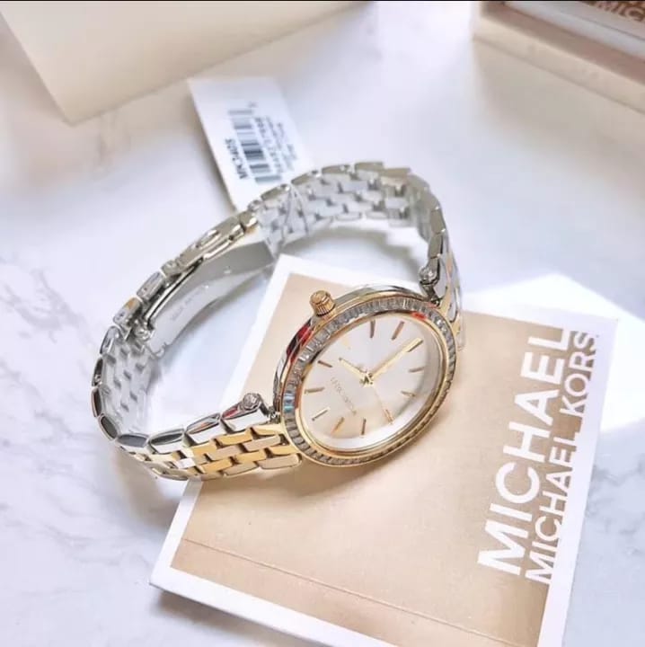 Michael Kors Darci Silver Dial Two Tone Steel Strap Watch for Women - MK3405