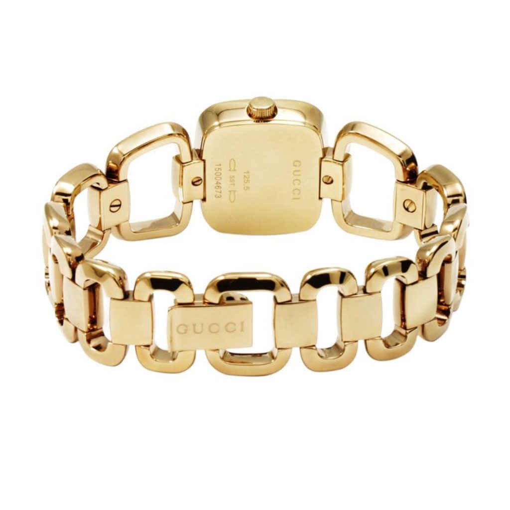 Gucci G Gucci Diamonds Mother of Pearl Dial Yellow Gold Steel Strap Watch For Women - YA125513