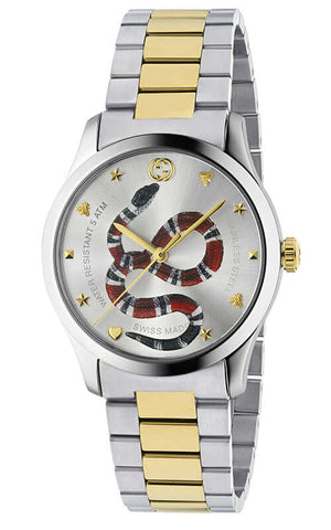 Gucci G Timeless Quartz Stainless Steel Silver Dial 27mm Watch For Women - YA126591