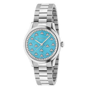 Gucci G Timeless Quartz Turquoise Dial Silver Steel Strap Unisex Watch - YA1265044