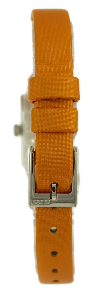 Gucci G-Frame Square Mother of Pearl Orange Dial Orange Leather Strap Watch For Women - YA128532