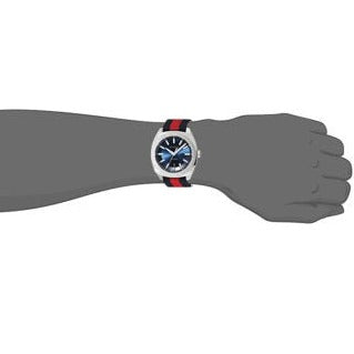 Gucci GG2570 Quartz Blue Dial Blue & Red Nylon Strap Watch For Men - YA142304