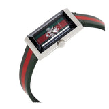 Gucci G Frame Quartz Green & Red Mother of Pearl Dial Multicolor Leather Strap Watch For Women - YA147408