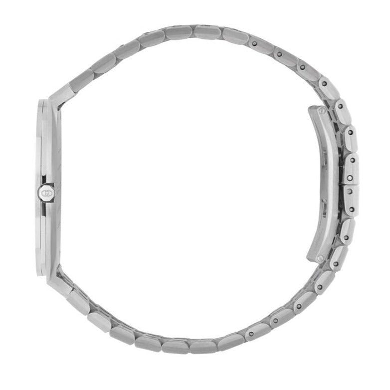Gucci 25H Quartz Silver Dial Silver Steel Strap Watch For Women - YA163402