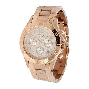 Marc Jacobs Rock Chronograph Rose Gold Dial Rose Gold Steel Strap Watch for Women - MBM3156