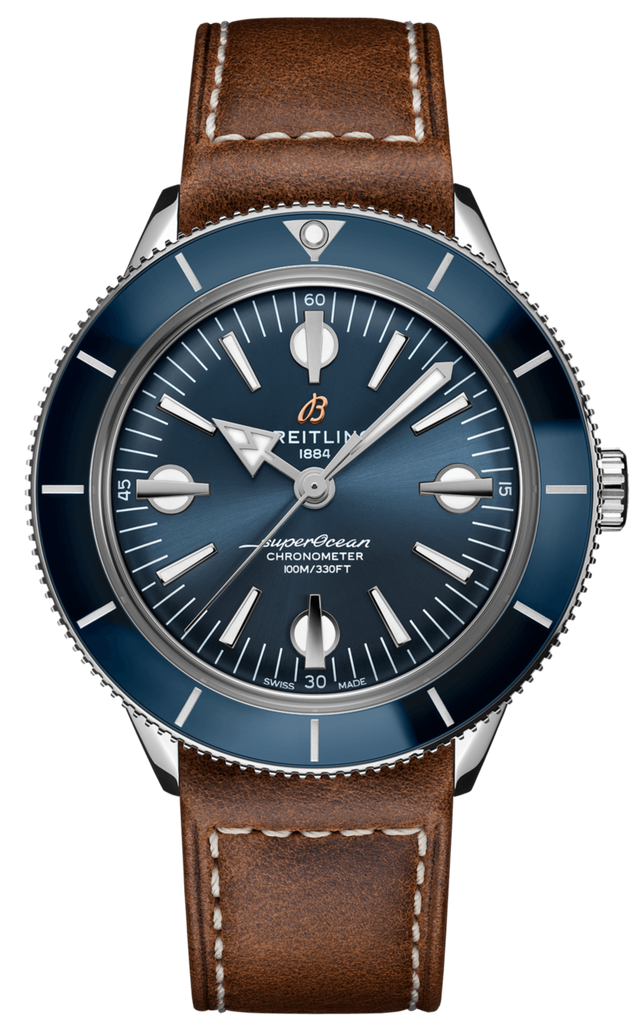 Breitling Superocean Heritage '57 Blue Dial Brown Leather Strap Watch for Men - A10370161C1X1