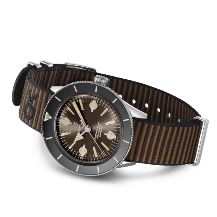 Breitling Superocean Heritage '57 Outerknown Brown Dial Brown NATO Strap Watch for Men - A103703A1Q1W1