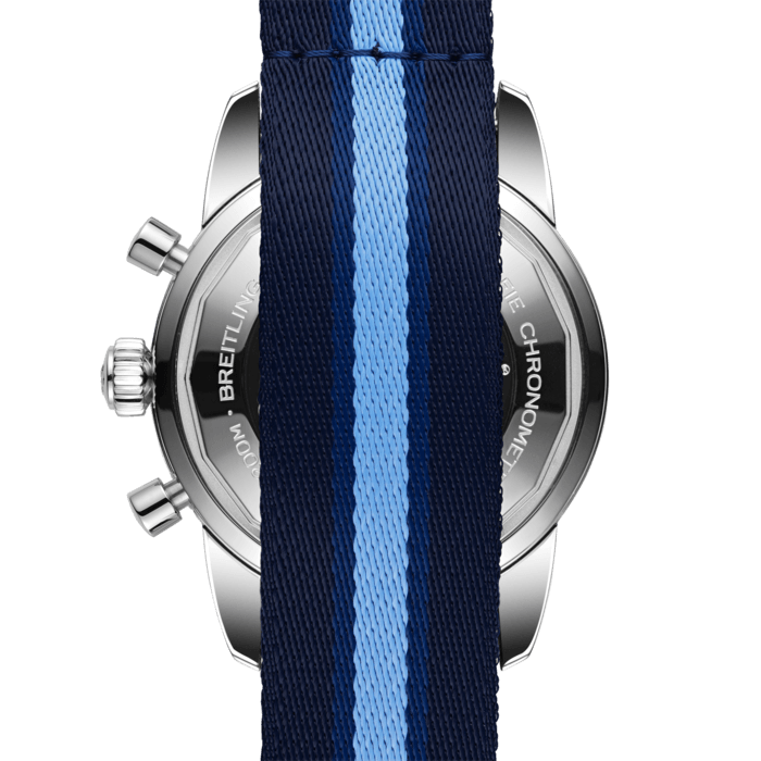 Breitling Superocean Heritage Chronograph 44 Ocean Conservancy Silver Dial Two Tone NATO Strap Watch for Men - A133131A1G1W1