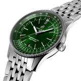 Breitling Navitimer Automatic 41mm Green Dial Silver Steel Strap Watch for Men - A17326361L1A1
