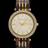 Michael Kors Darci Gold Dial Brown Two Tone Steel Strap Watch for Women - MK4326