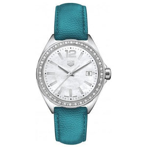 Tag Heuer Formula 1 Quartz Diamonds Mother of Pearl Dial Blue Leather Strap Watch for Women - WBJ131A.FC8256