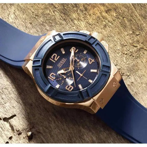 Guess Jet Setter Analog Quartz Blue Dial Blue Rubber Strap Watch For Women - W0571L1