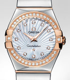 Omega Constellation Diamonds Mother of Pearl Dial Two Tone Steel Strap Watch for Women - 123.25.27.60.55.006