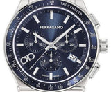 Salvatore Ferragamo 1927 Chrono Analog Blue Dial Blue Leather Strap Watch for Men - SFKZ00223