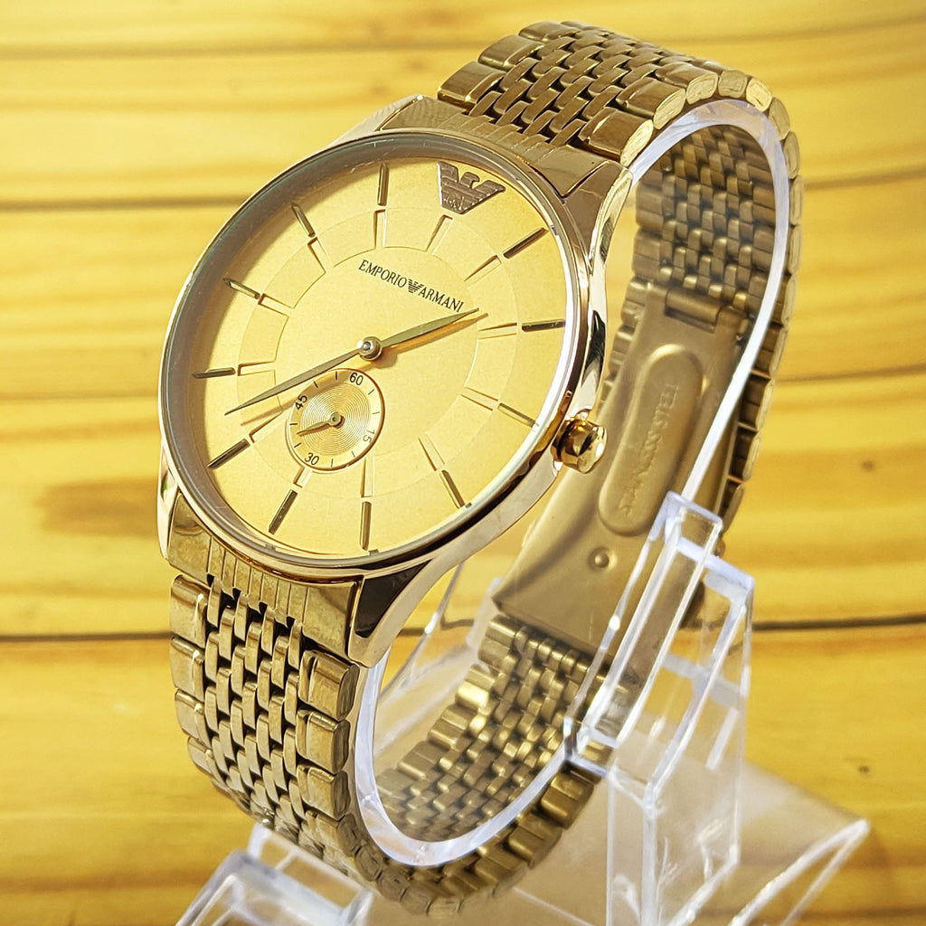 Emporio Armani Classic Silver Dial Two Tone Steel Strap Watch For Men - AR1839