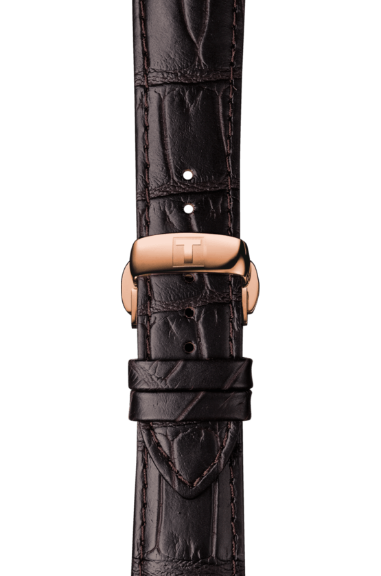 Tissot Chemin Des Tourelles Powermatic 80 Cosc Silver Dial Brown Leather Strap Watch For Men - T099.408.36.038.00