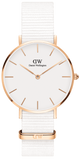 Daniel Wellington Petite Dover Quartz White Dial White NATO Strap Watch For Women - DW001000313