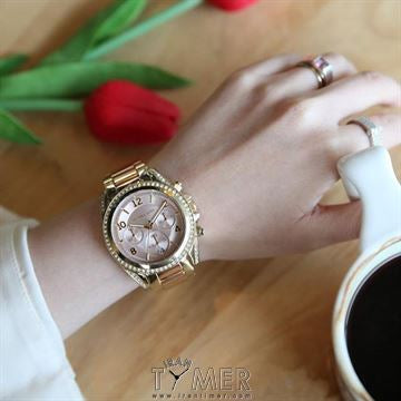 Michael Kors Blair Chronograph Rose Gold Dial Two Tone Steel Strap Watch for Women - MK6316