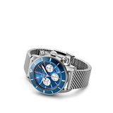 Breitling Superocean Heritage B01 Chronograph 44 Blue Dial Silver Mesh Bracelet Watch for Men - AB0162161C1A1