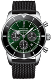 Breitling Superocean Heritage B01 Chronograph 44 Limited Edition Green Dial Black Mesh Bracelet Watch for Men - AB01621A1L1S1