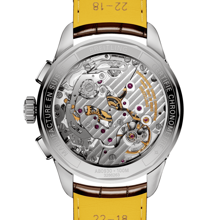 Breitling Premier B09 Chronograph 40 Beige Dial Brown Leather Strap Watch for Men - AB0930F51H1P1