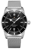 Breitling Superocean Heritage B20 Automatic 46 Black Dial Silver Mesh Bracelet Watch for Men - AB2020121B1A1