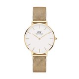 Daniel Wellington Classic Petite Evergold White Dial Gold Mesh Bracelet Watch For Women - DW00100346