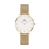 Daniel Wellington Classic Petite Evergold White Dial Gold Mesh Bracelet Watch For Women - DW00100350