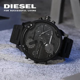 Diesel Mr Daddy 2.0 Chronograph Black Dial Black Steel Strap Watch For Men - DZ7396