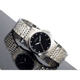 Gucci G Timeless Diamonds Mother of Pearl Black Dial Silver Steel Strap Watch For Women - YA126505
